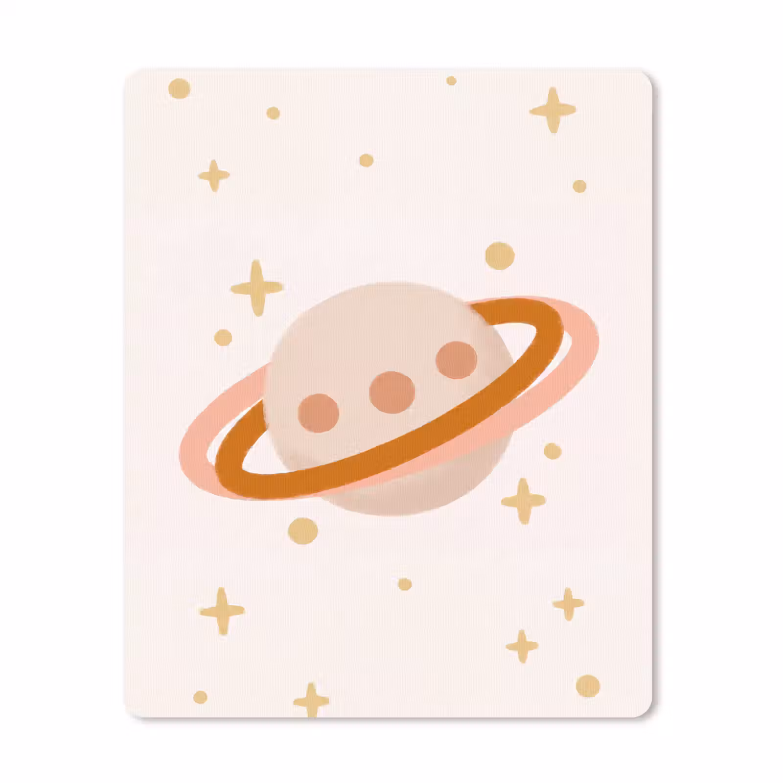 Mauspad - Planet – Ringe – Weltraum – Illustration – Beige — 1