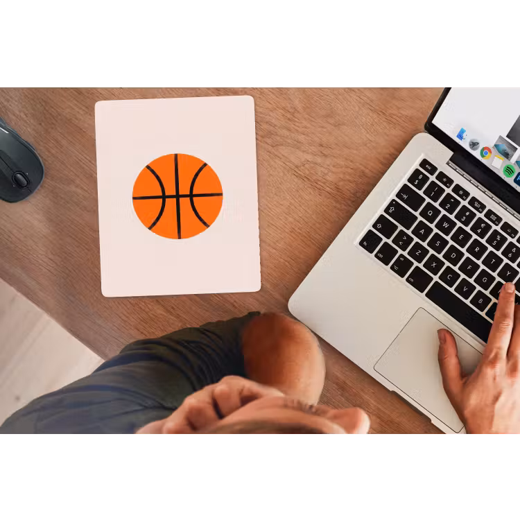 Mauspad - Basketball – Ball – Sport – Illustration – Orange — 2