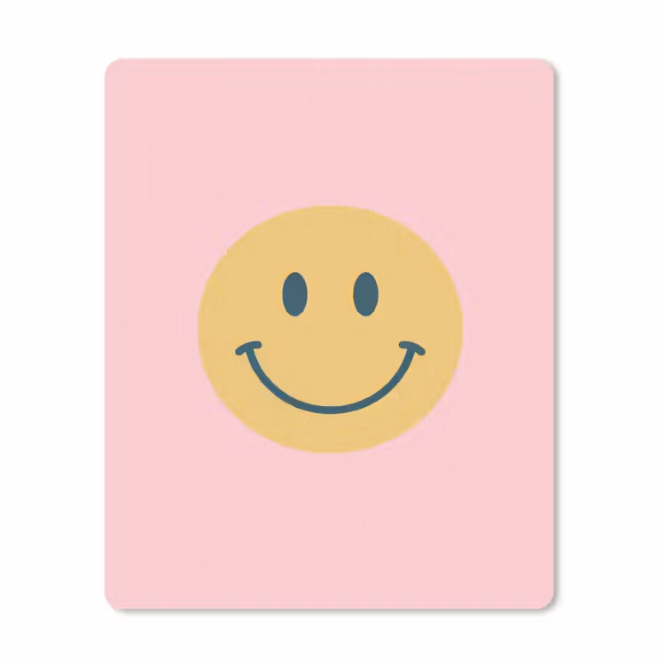 Mauspad - Smiley – Gelb – Rosa – Symbol – Minimalistisch — 1