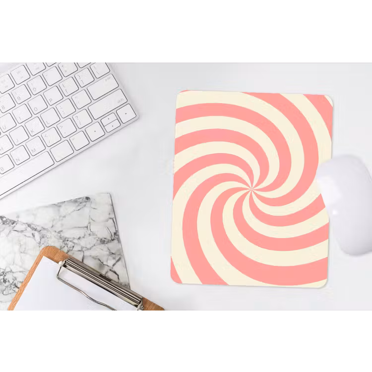 Mauspad - Spirale – Muster – Abstrakt – Rosa – Beige — 4