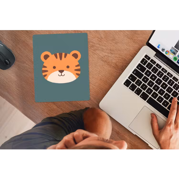 Mauspad - Tiere – Kopf – Orange – Illustration – Modern — 2