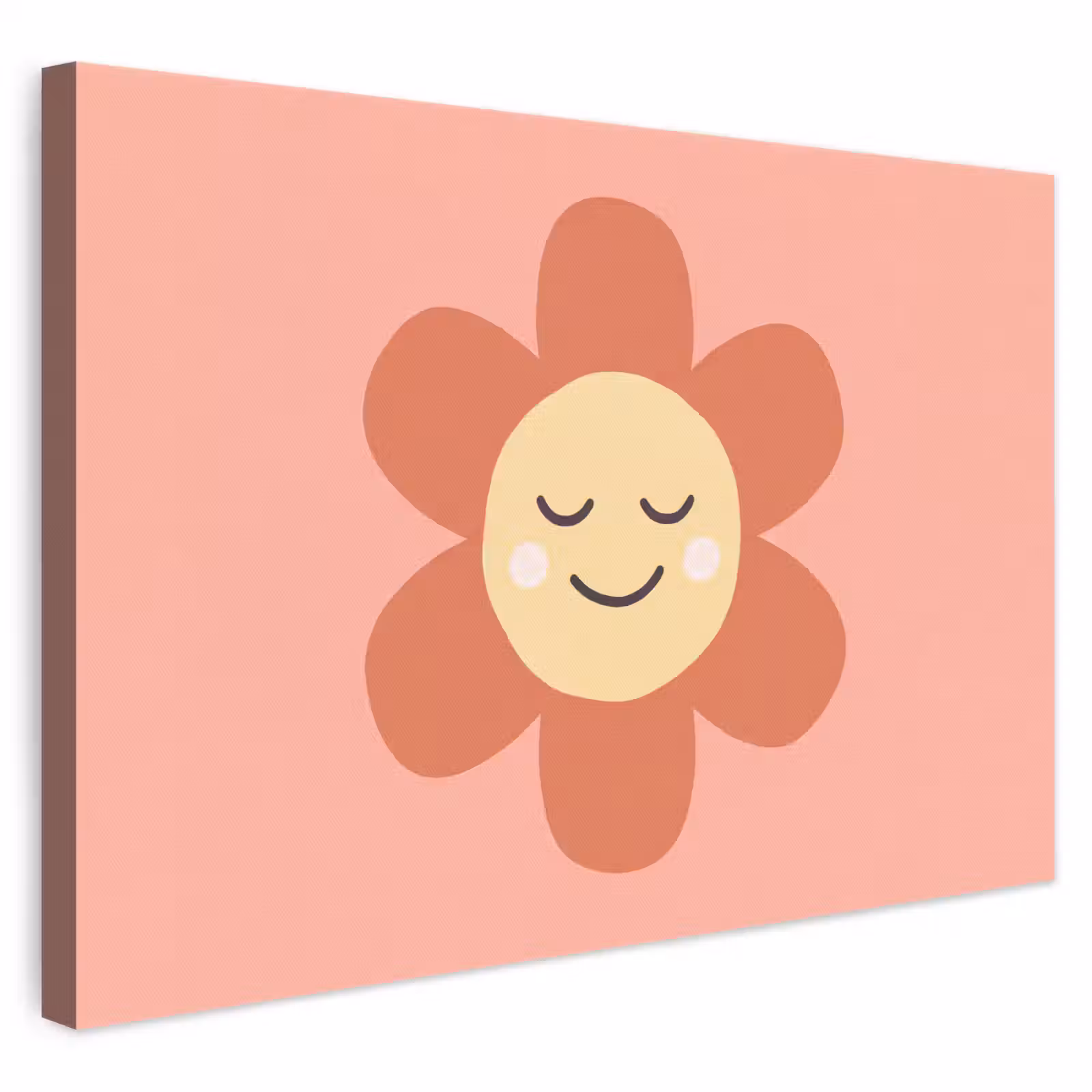 Leinwandbild - Blumen – Zeichentrickfilm – Kind – Rosa — 1