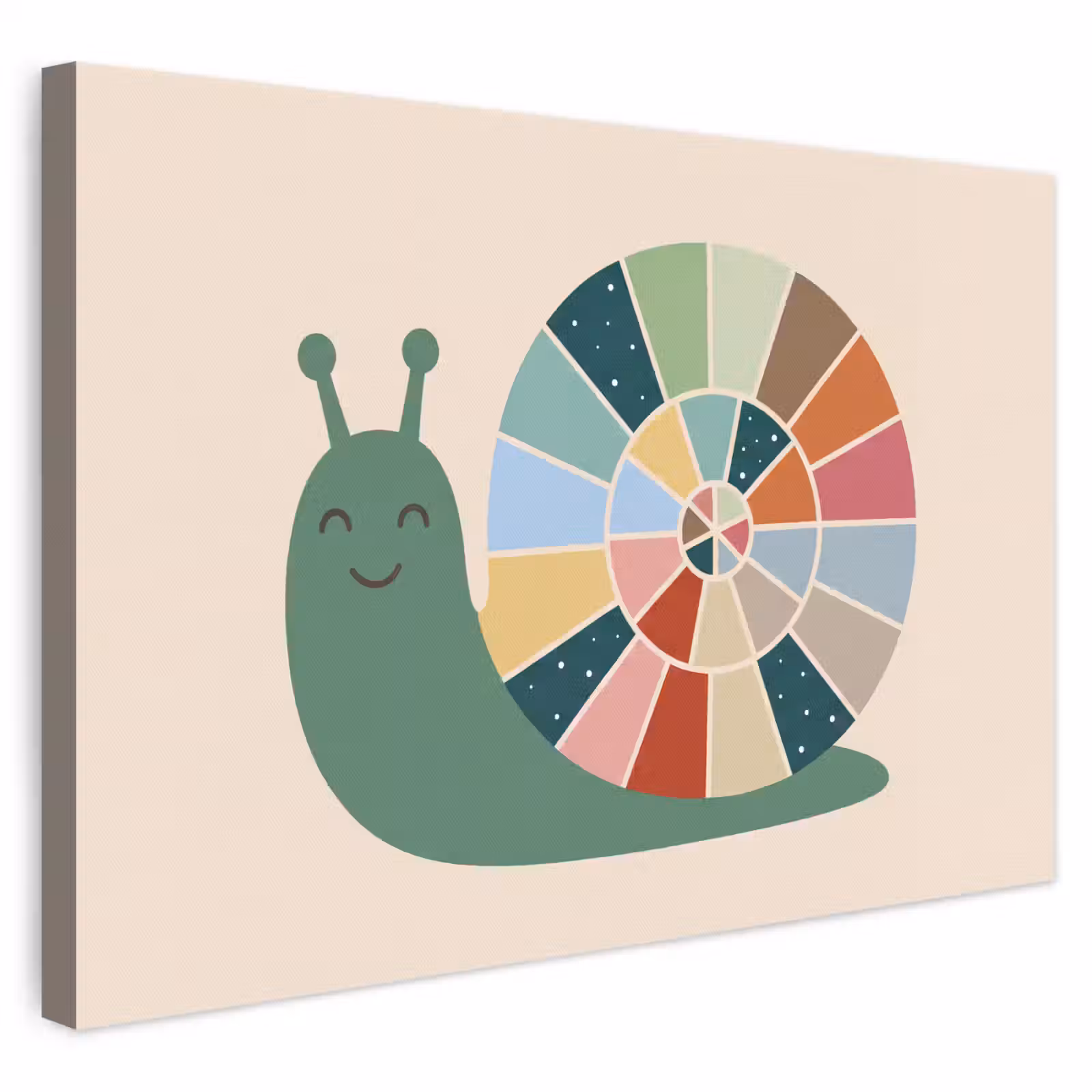 Leinwandbild - Tiere – Schnecke – Bunt – Illustration — 1