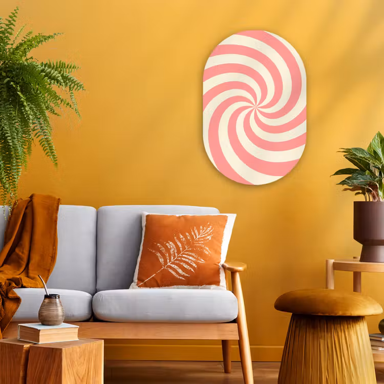 Forexbild Oval - Spirale – Muster – Abstrakt – Rosa – Beige — 2