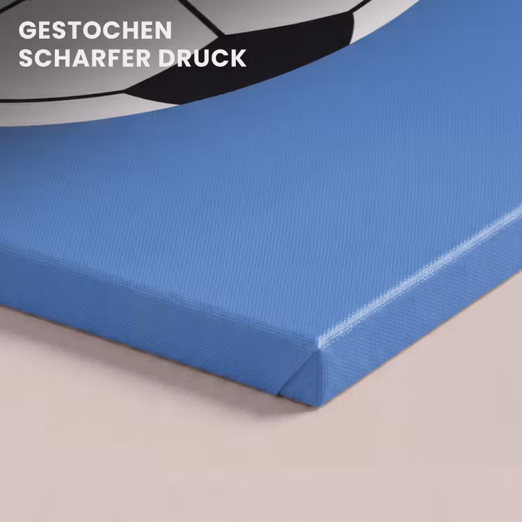 Leinwandbild - Fußball – Schwarz-Weiß – Sport – Illustration – Blau — 4