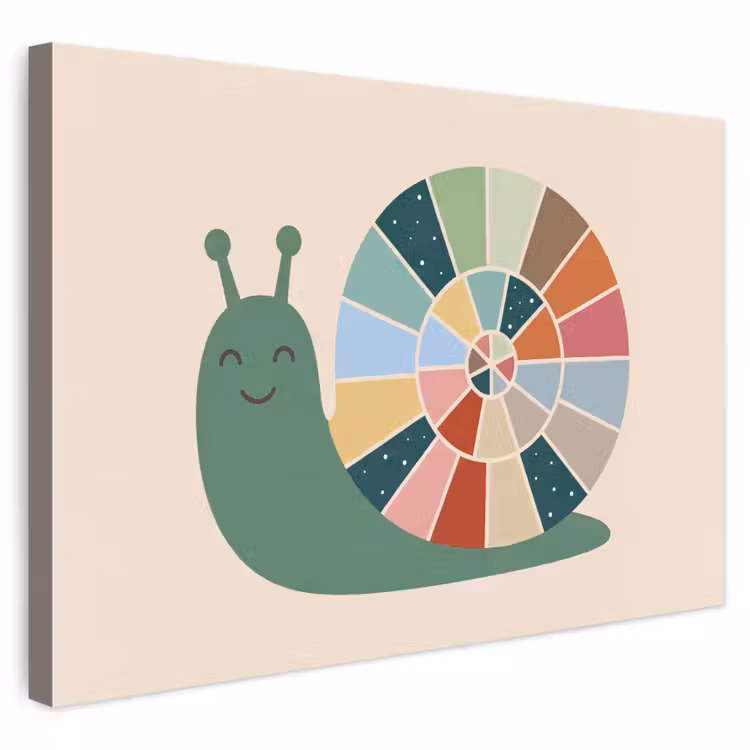 Leinwandbild - Tiere – Schnecke – Bunt – Illustration — 1