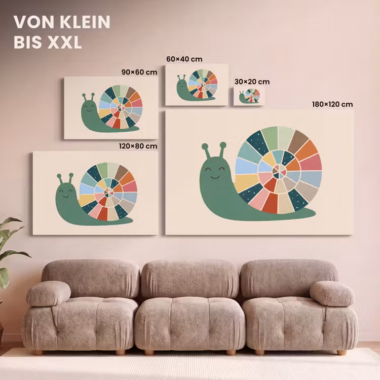 Leinwandbild - Tiere – Schnecke – Bunt – Illustration — 6