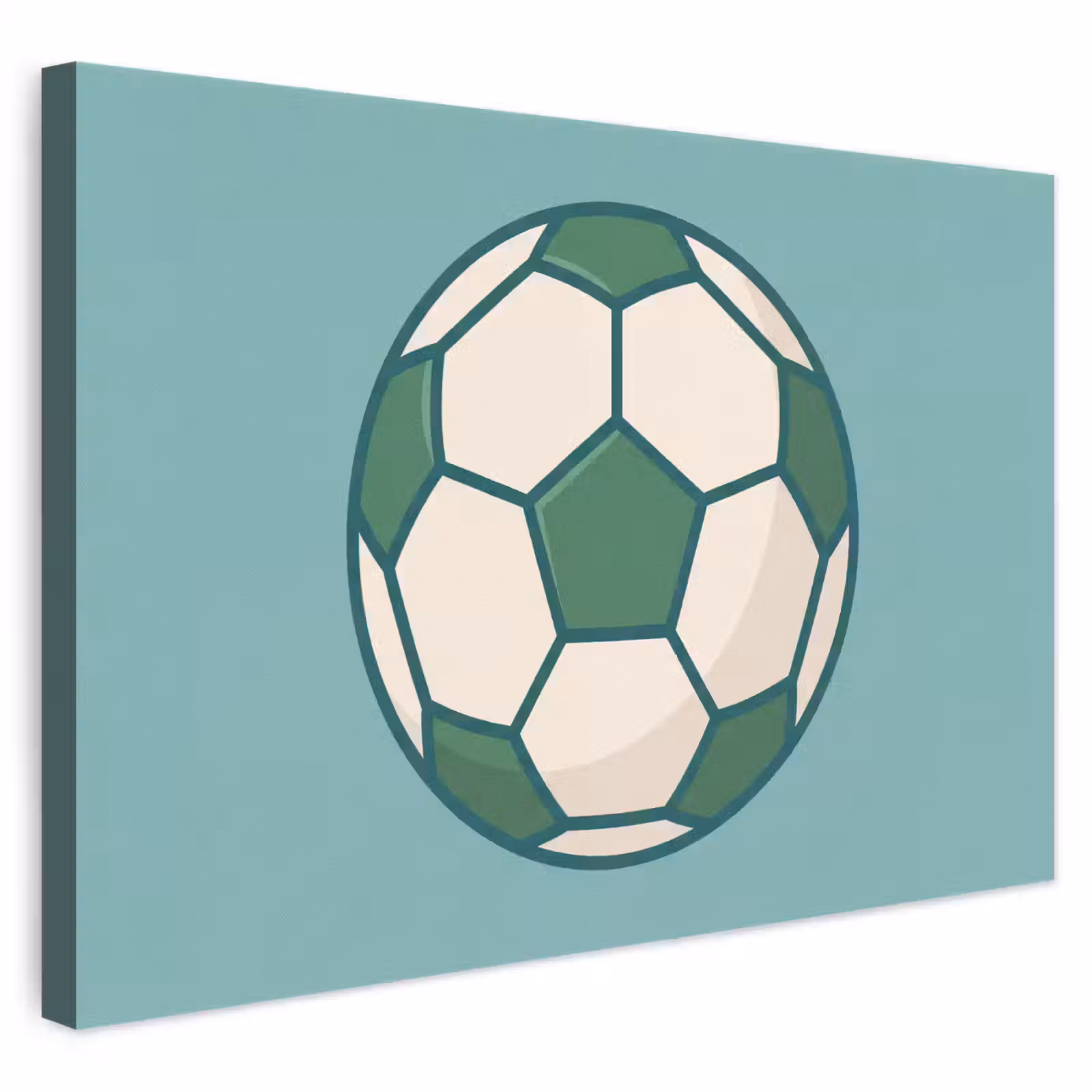 Leinwandbild - Fußball – Geometrisch – Sport – Illustration – Blaugrün — 1