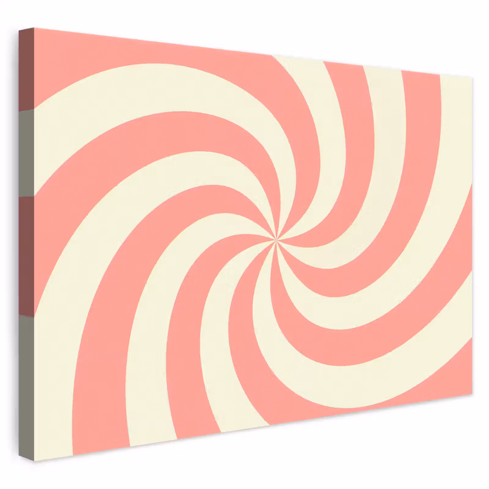 Leinwandbild - Spirale – Muster – Abstrakt – Rosa – Beige — 1