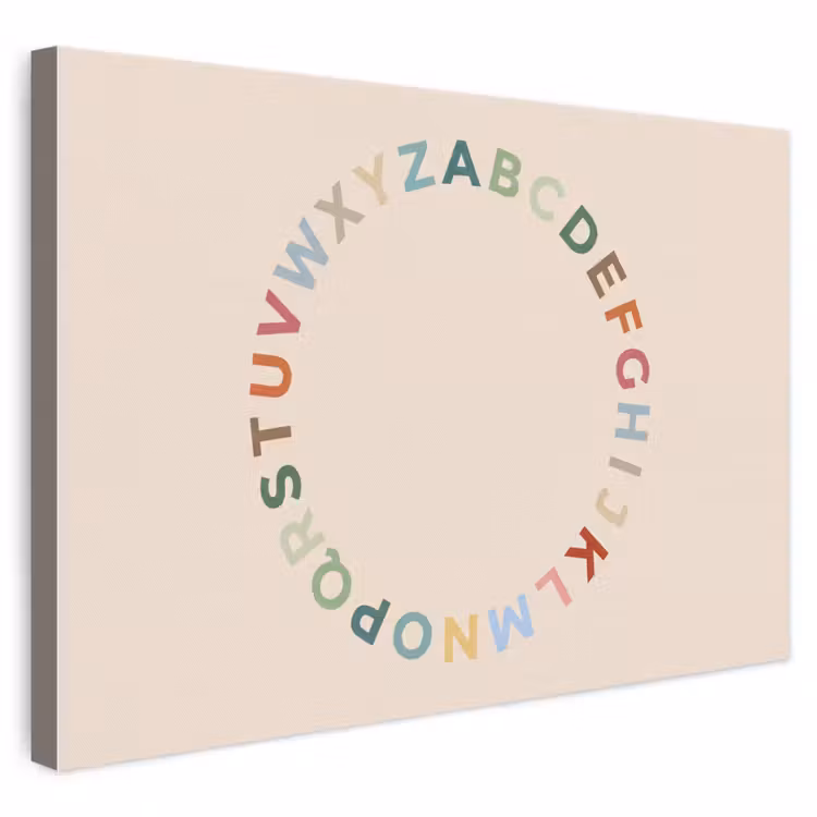 Leinwandbild - Alphabet – Kreis – Bildung – Spielerisch – Farbenfroh — 1