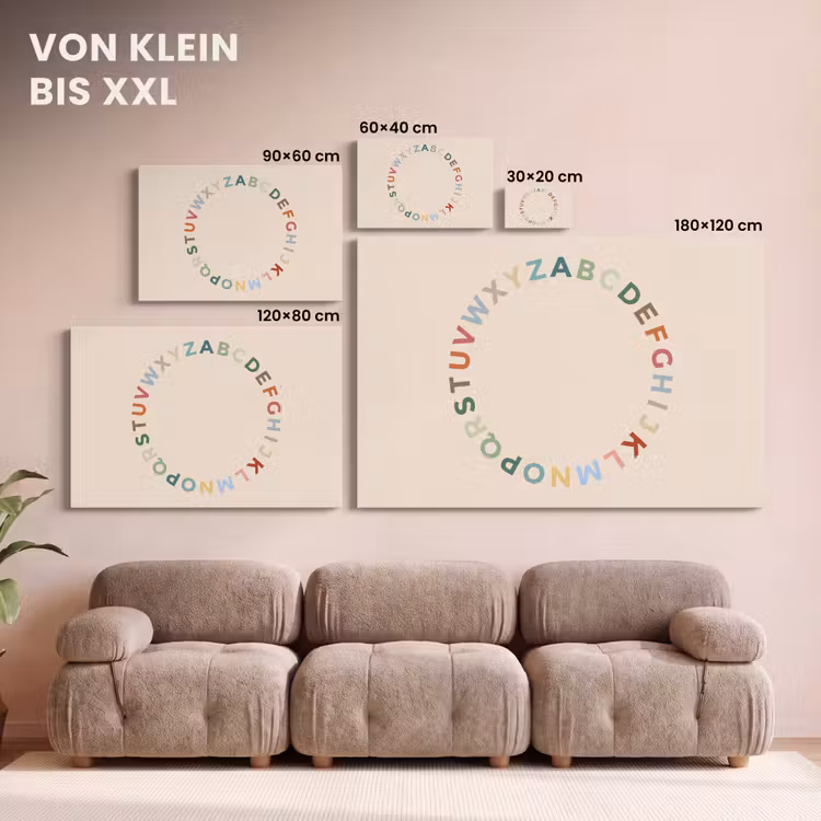 Leinwandbild - Alphabet – Kreis – Bildung – Spielerisch – Farbenfroh — 6