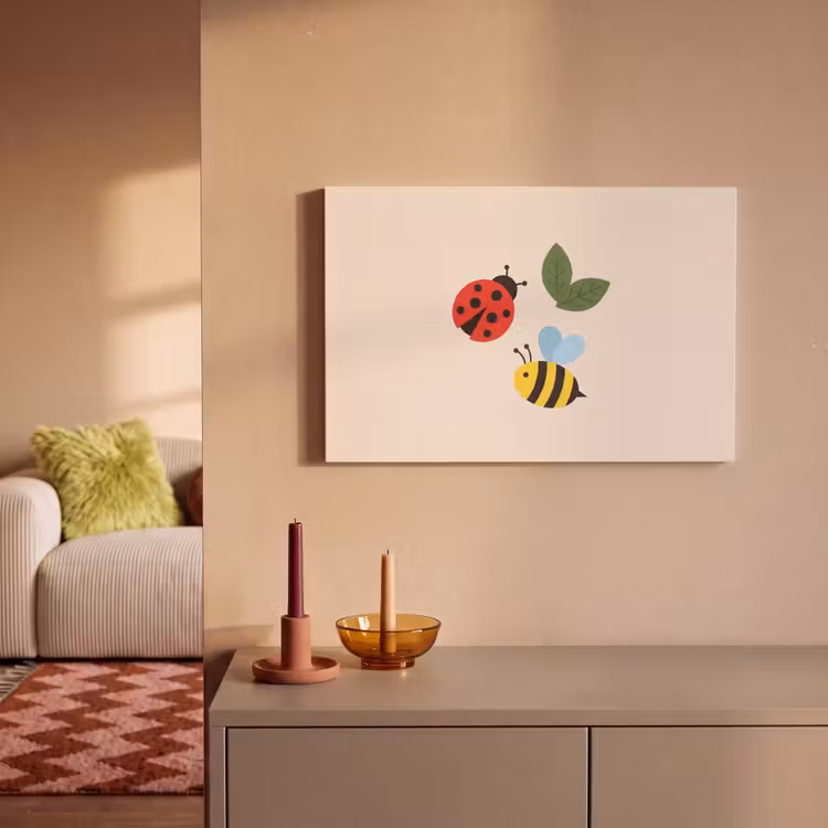 Leinwandbild - Insekt – Blatt – Natur – Verspielt – Illustration — 2