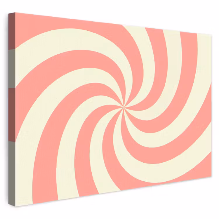 Leinwandbild - Spirale – Muster – Abstrakt – Rosa – Beige — 1
