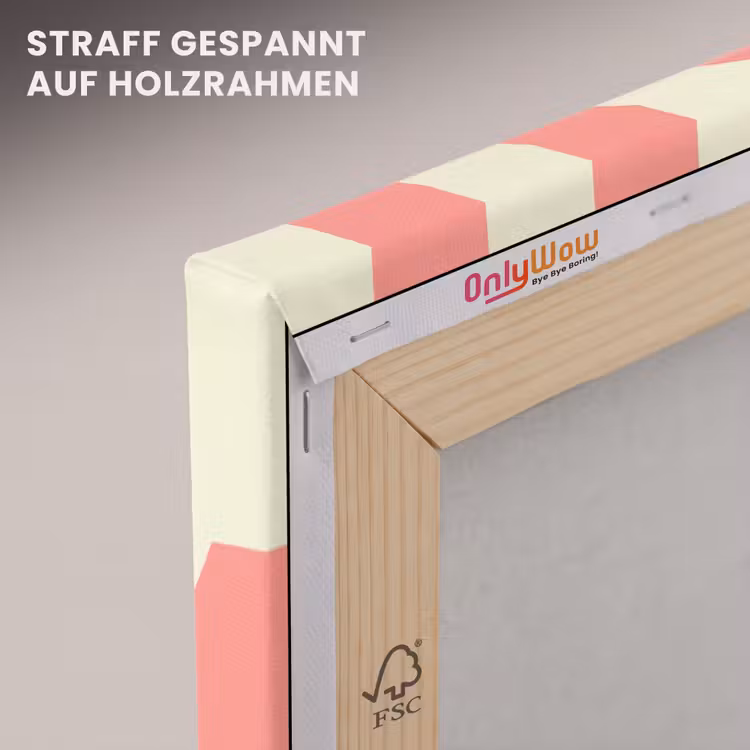 Leinwandbild - Spirale – Muster – Abstrakt – Rosa – Beige — 5