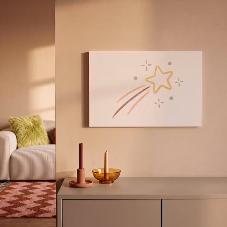 Leinwandbild - Stern – Fallend – Illustration – Pastell — 2