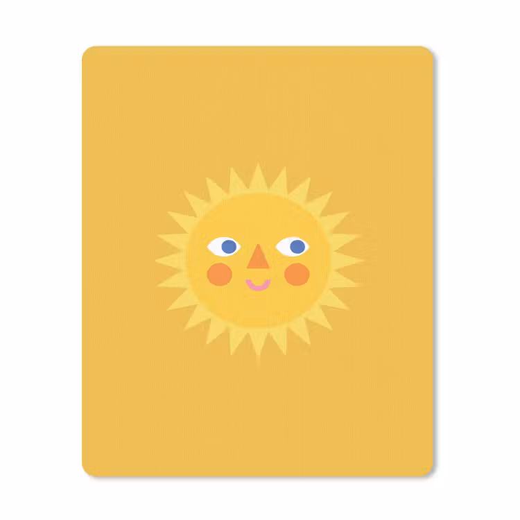 Mauspad - Sonne – Gesicht – Sommer – Illustration – Gelb — 1