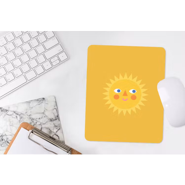 Mauspad - Sonne – Gesicht – Sommer – Illustration – Gelb — 4