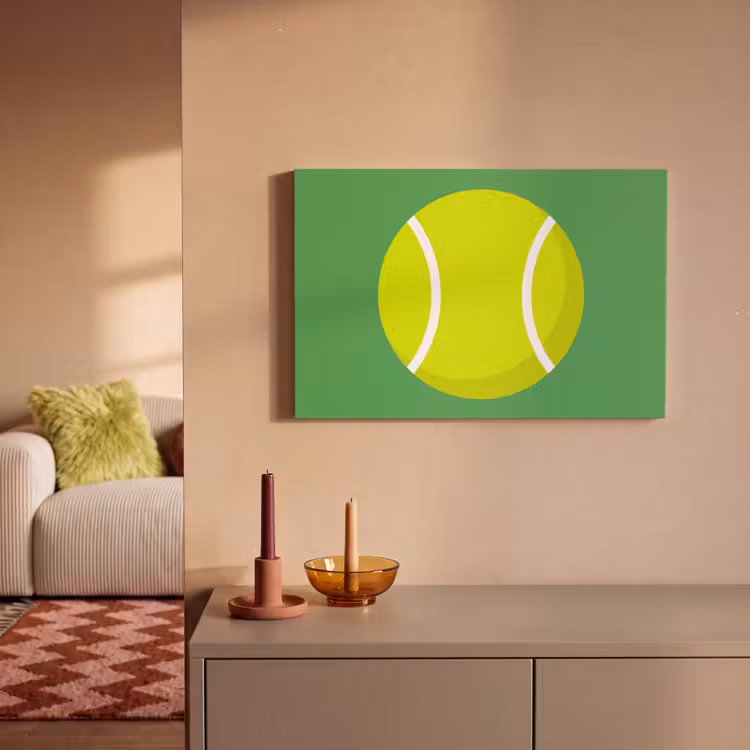 Leinwandbild - Ball – Gelb – Sport – Grün – Illustration — 2