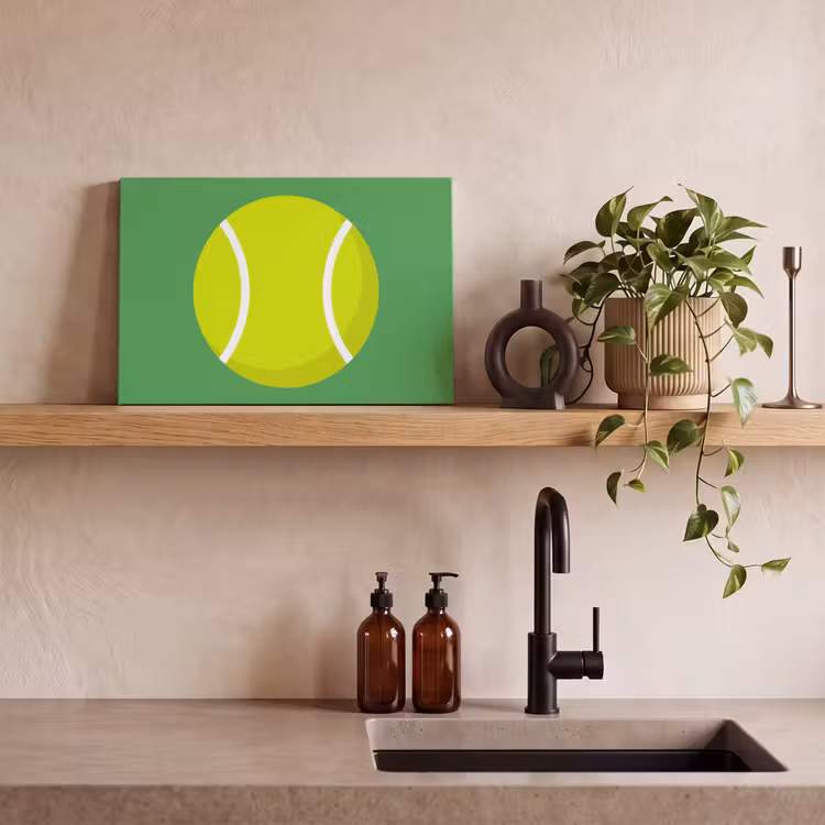 Leinwandbild - Ball – Gelb – Sport – Grün – Illustration — 3