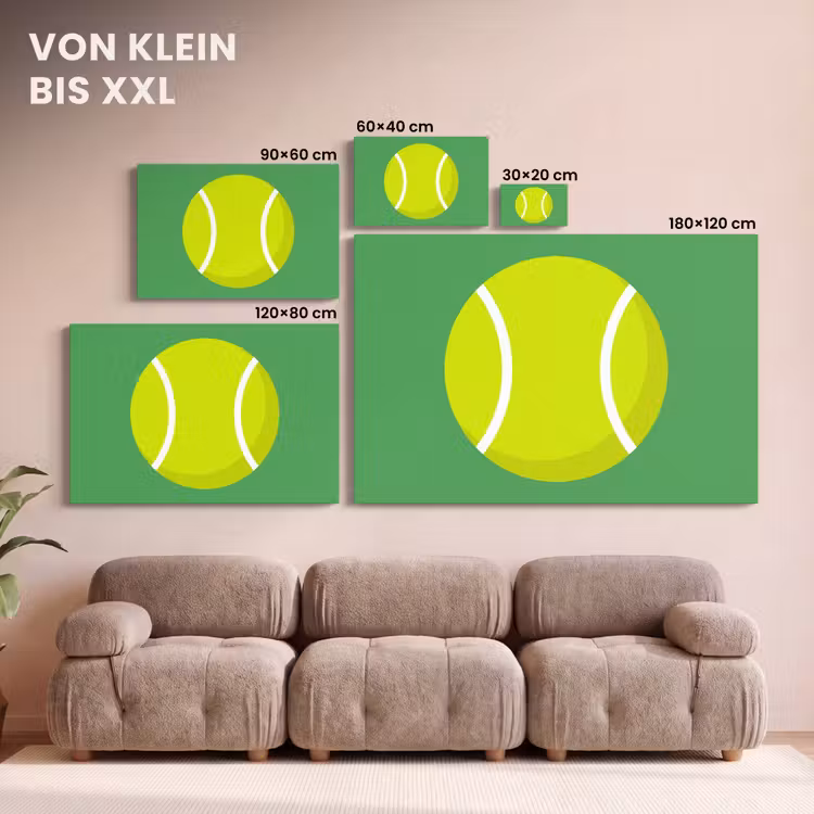 Leinwandbild - Ball – Gelb – Sport – Grün – Illustration — 6