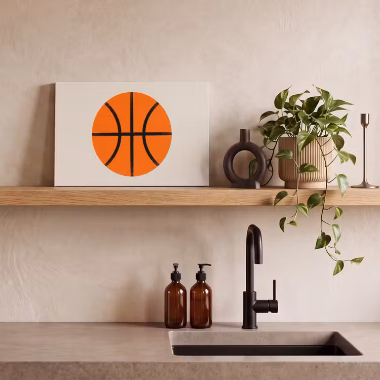 Leinwandbild - Basketball – Ball – Sport – Illustration – Orange — 3
