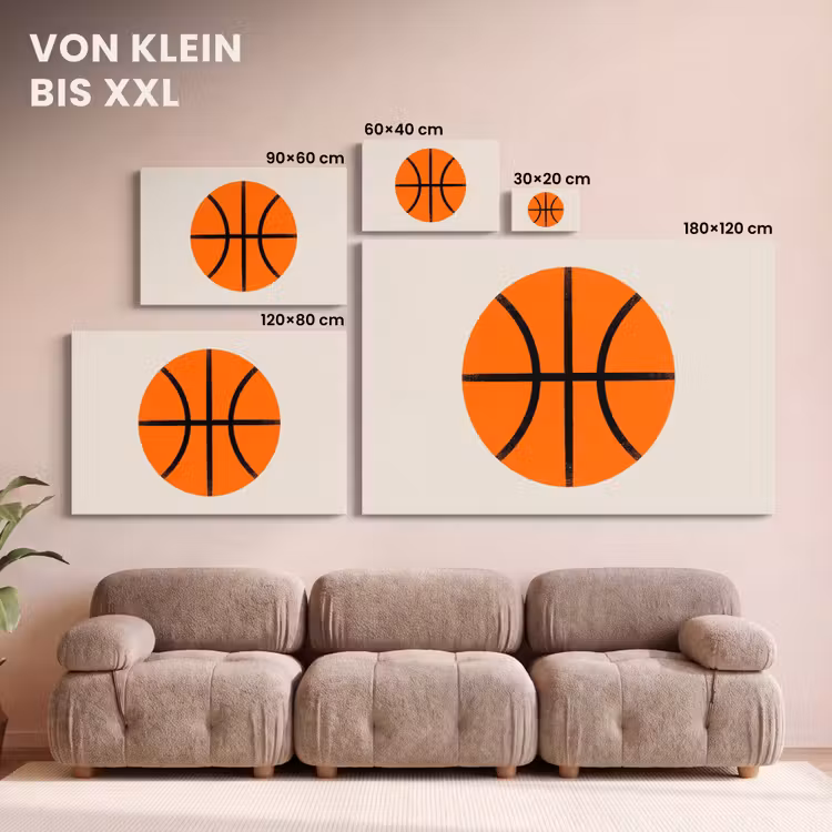 Leinwandbild - Basketball – Ball – Sport – Illustration – Orange — 6
