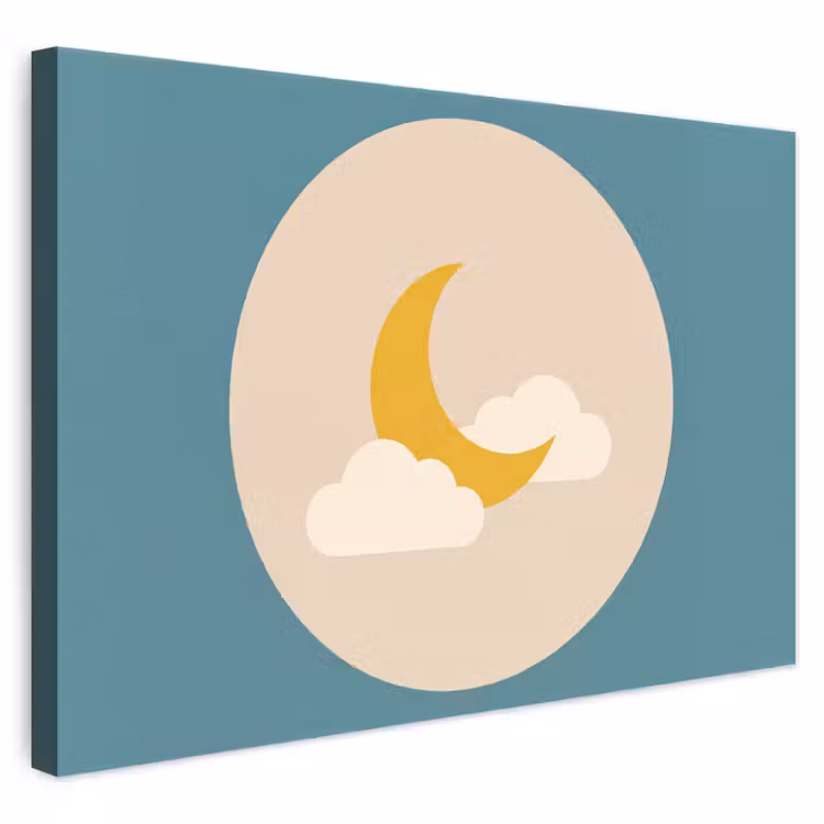 Leinwandbild - Mond – Wolken – Natur – Abstrakt – Gelb — 1