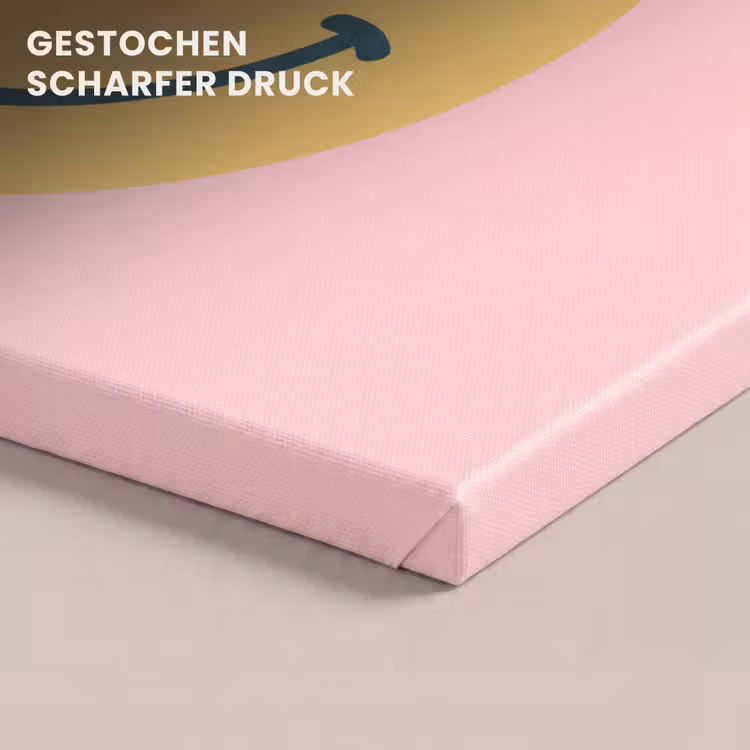 Leinwandbild - Smiley – Gelb – Rosa – Symbol – Minimalistisch — 4