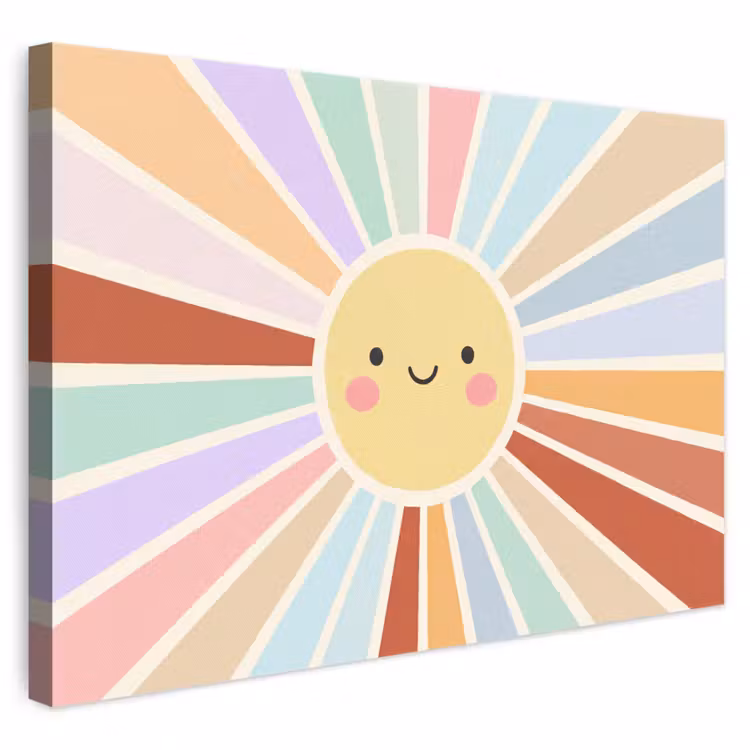 Leinwandbild - Sonne – Strahlen – Fröhlich – Bunt – Abstrakt — 1