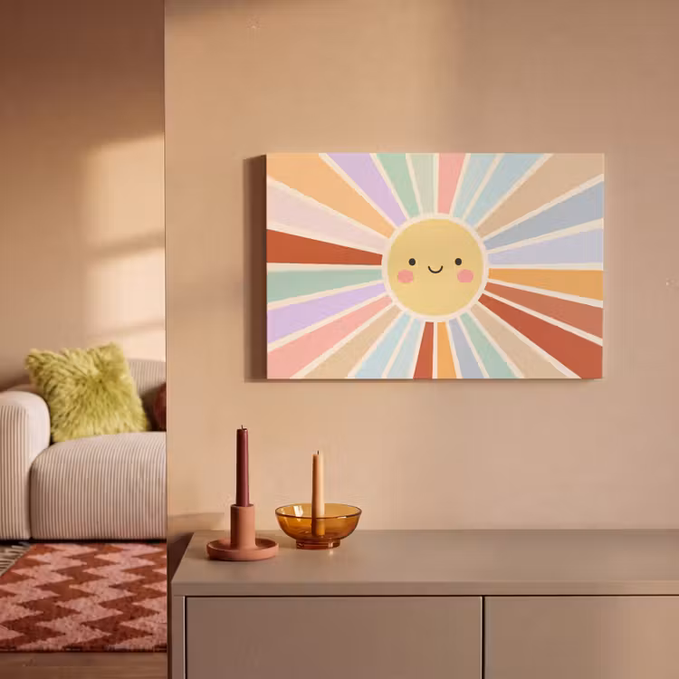 Leinwandbild - Sonne – Strahlen – Fröhlich – Bunt – Abstrakt — 2