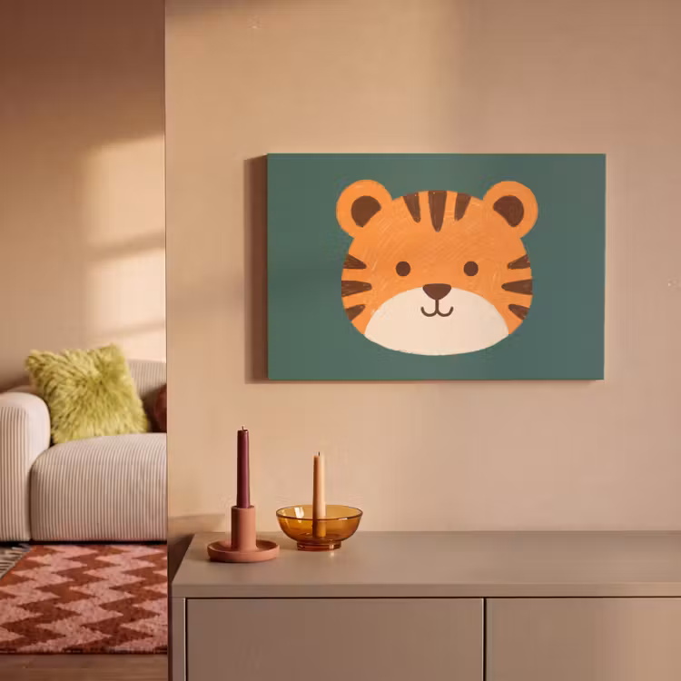 Leinwandbild - Tiere – Kopf – Orange – Illustration – Modern — 2