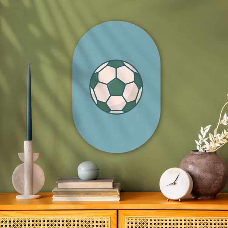 Forexbild Oval - Fußball – Geometrisch – Sport – Illustration – Blaugrün — 3
