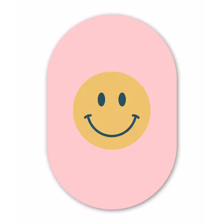 Forexbild Oval - Smiley – Gelb – Rosa – Symbol – Minimalistisch — 1