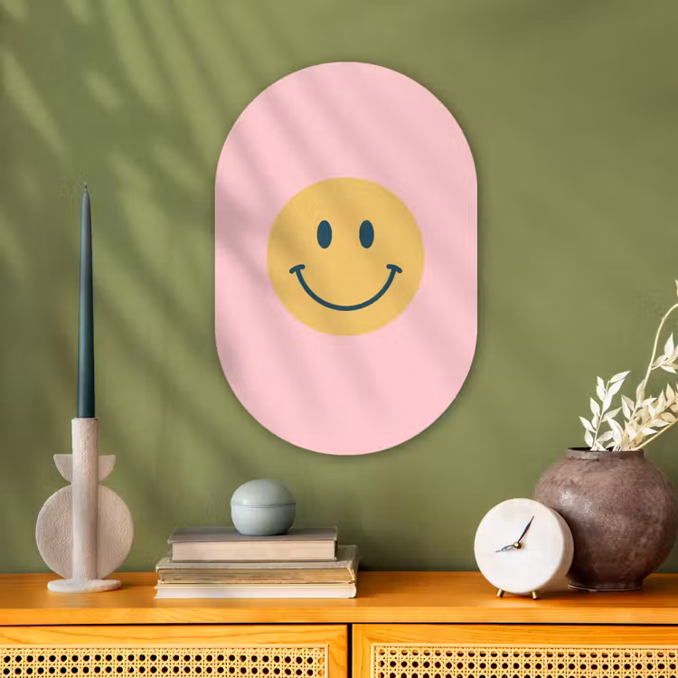 Forexbild Oval - Smiley – Gelb – Rosa – Symbol – Minimalistisch — 3