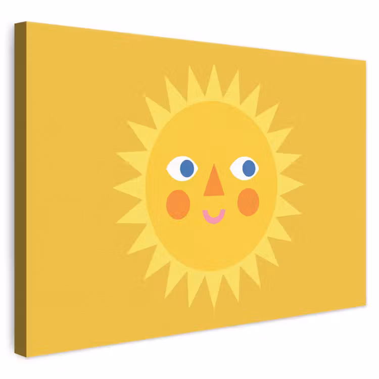 Leinwandbild - Sonne – Gesicht – Sommer – Illustration – Gelb — 1