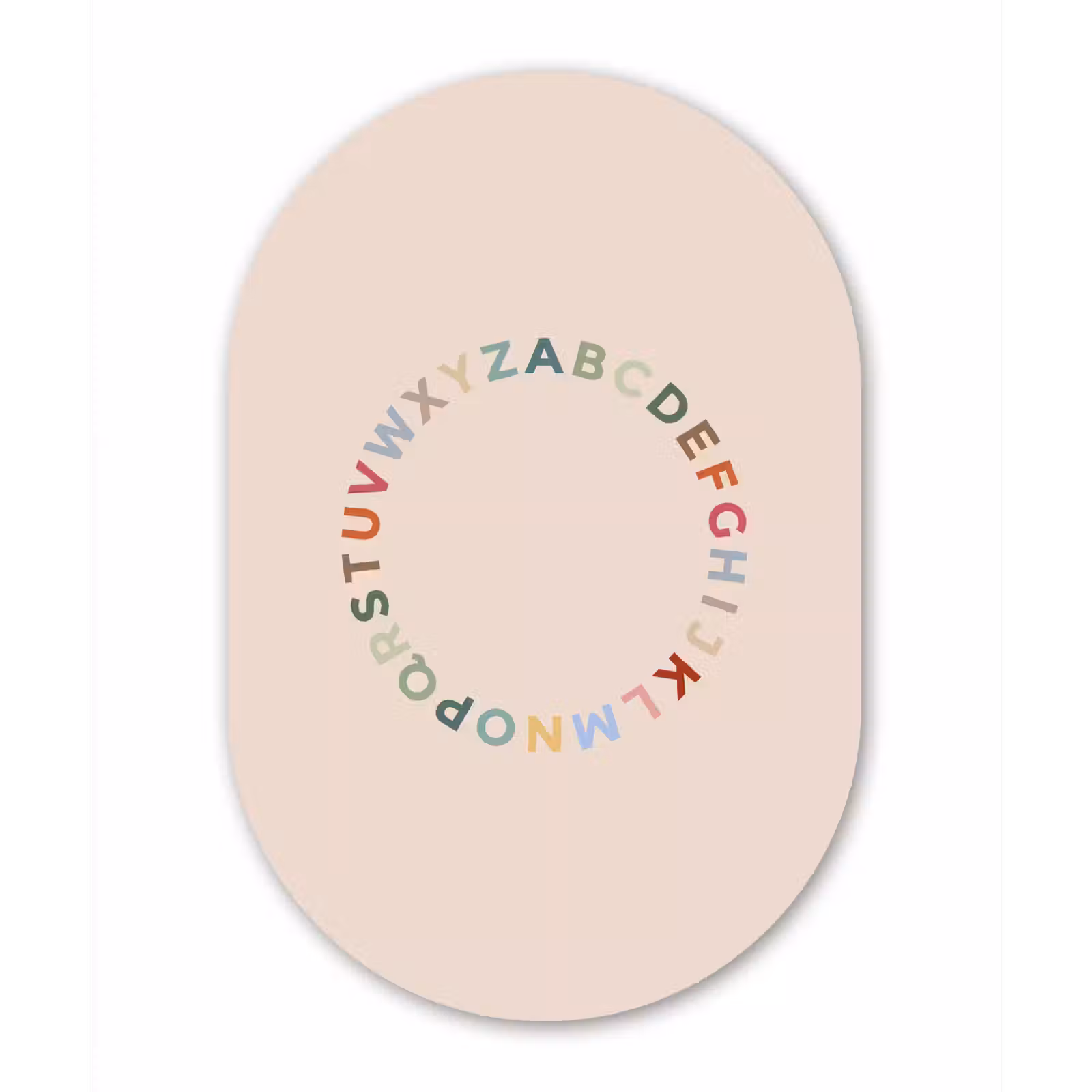 Glasbild Oval - Alphabet – Kreis – Bildung – Spielerisch – Farbenfroh — 1