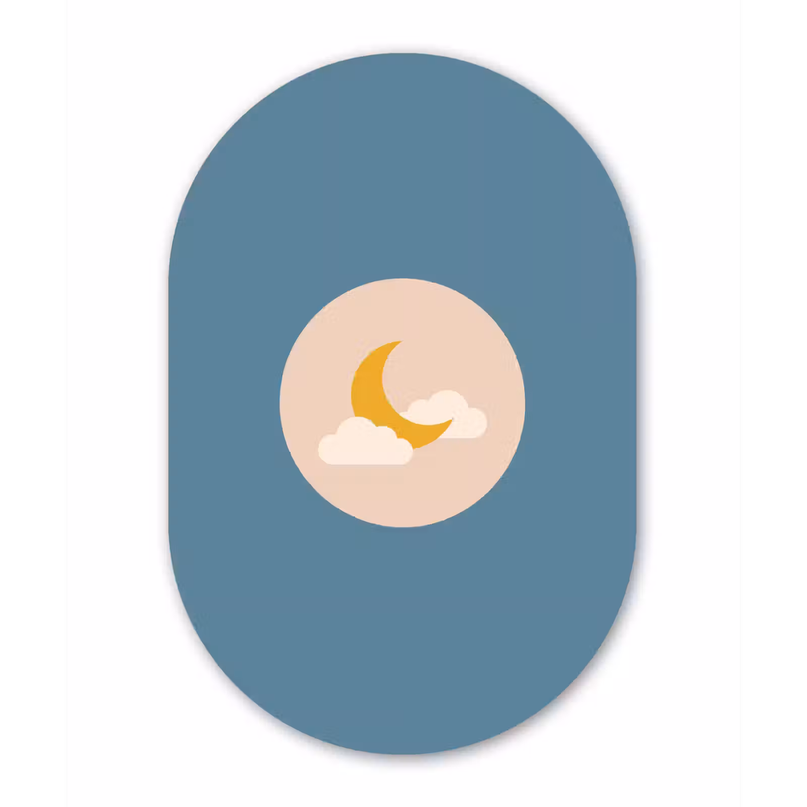 Glasbild Oval - Mond – Wolken – Natur – Abstrakt – Gelb — 1