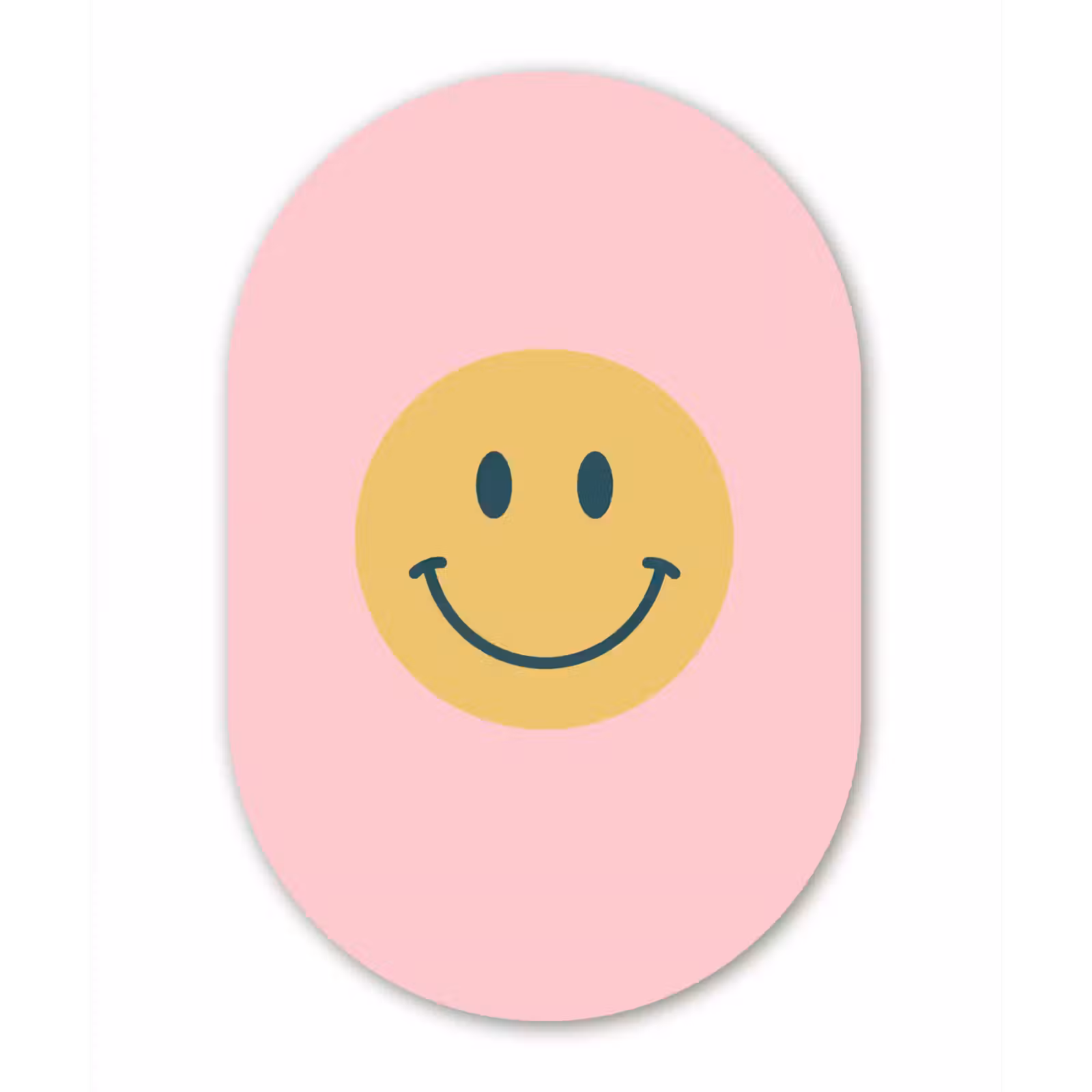 Glasbild Oval - Smiley – Gelb – Rosa – Symbol – Minimalistisch — 1
