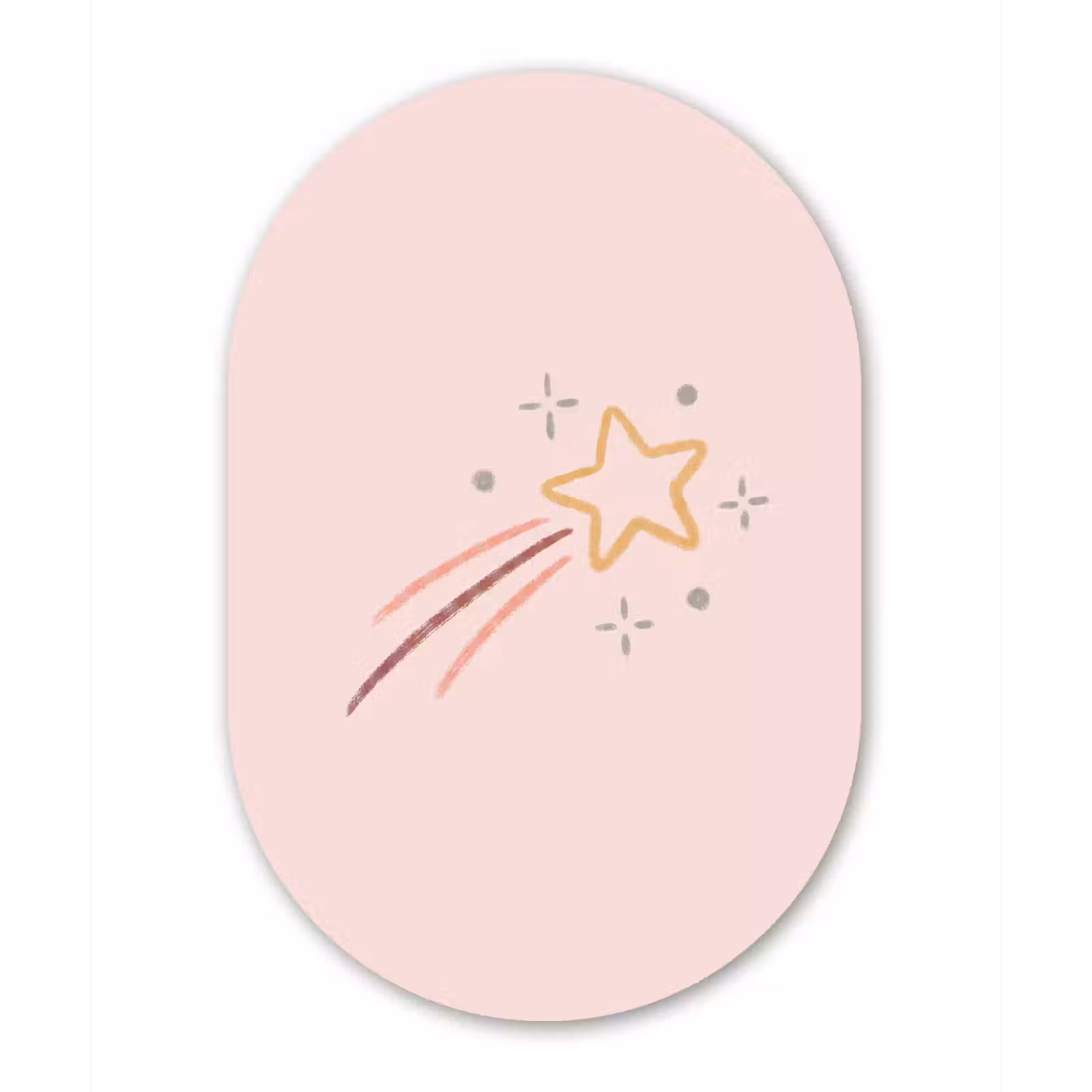 Glasbild Oval - Stern – Fallend – Illustration – Pastell — 1