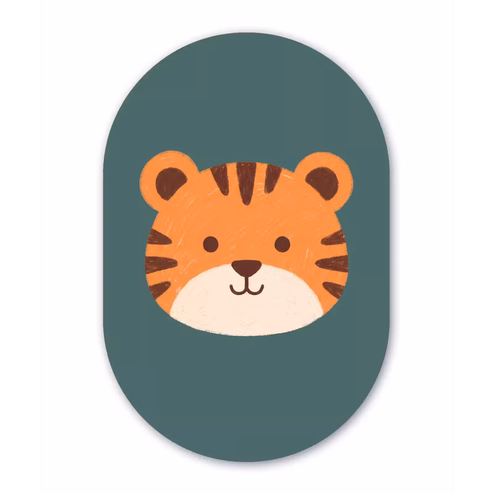 Glasbild Oval - Tiere – Kopf – Orange – Illustration – Modern — 1