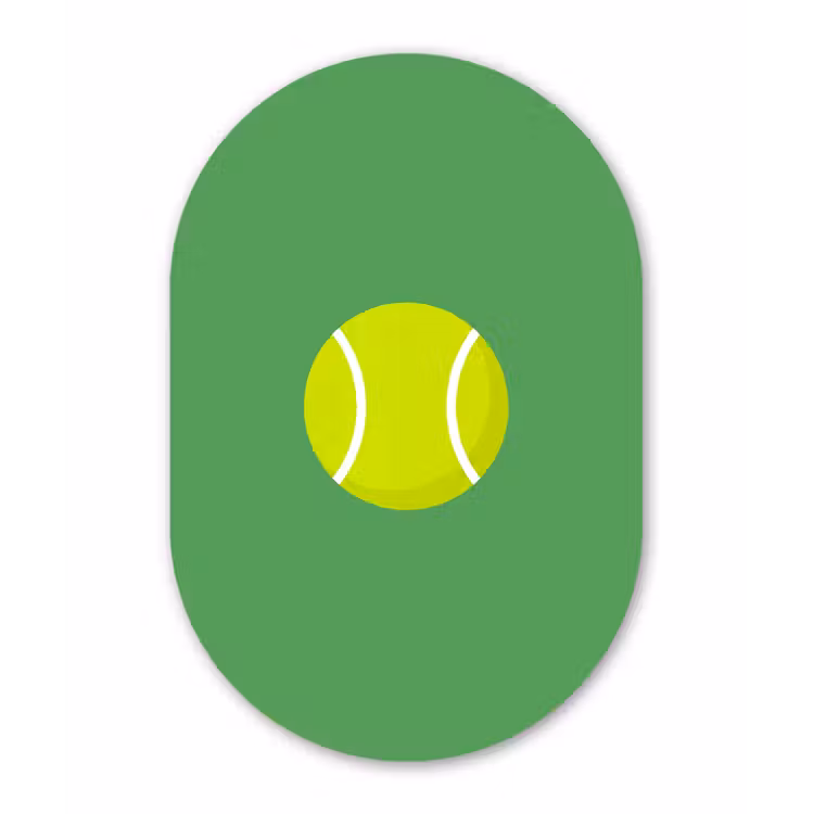 Glasbild Oval - Ball – Gelb – Sport – Grün – Illustration — 1
