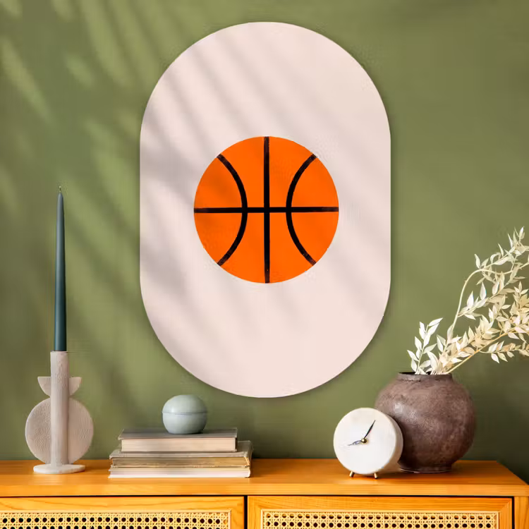Glasbild Oval - Basketball – Ball – Sport – Illustration – Orange — 2