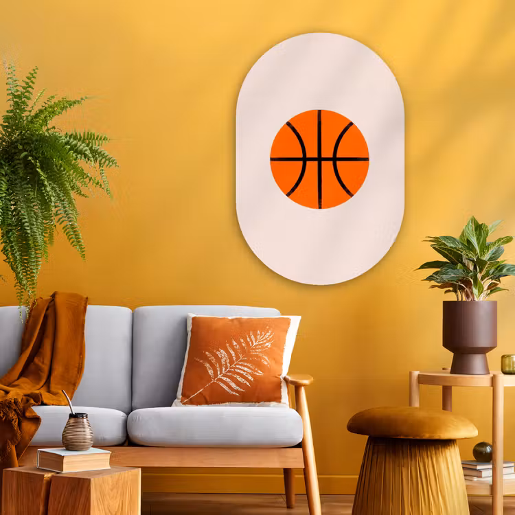 Glasbild Oval - Basketball – Ball – Sport – Illustration – Orange — 3