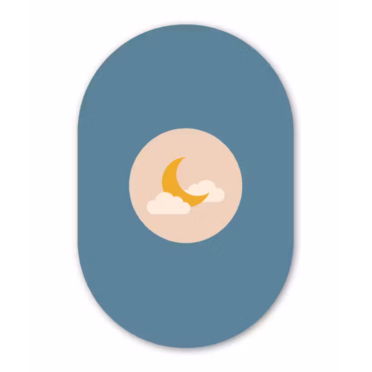 Glasbild Oval - Mond – Wolken – Natur – Abstrakt – Gelb — 1