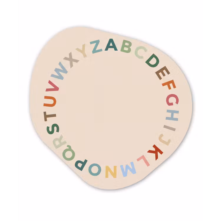 Glasbild Organische Form - Alphabet – Kreis – Bildung – Spielerisch – Farbenfroh — 1