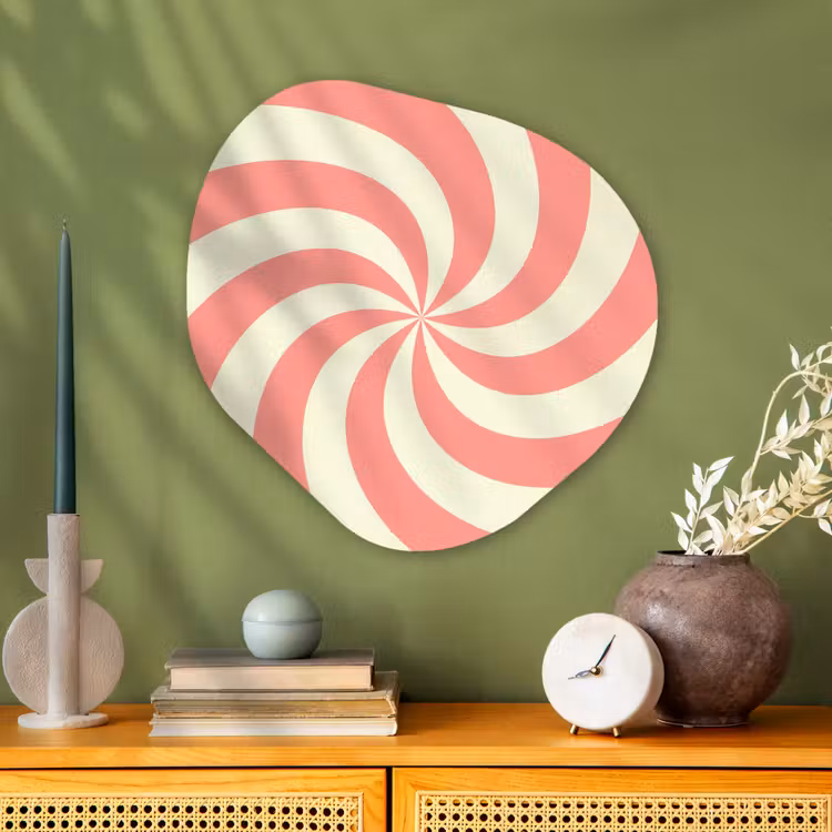 Glasbild Organische Form - Spirale – Muster – Abstrakt – Rosa – Beige — 2