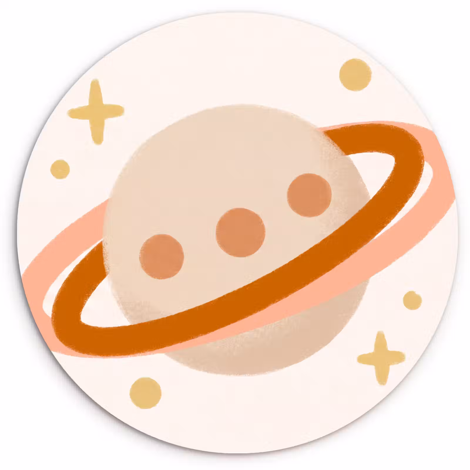 Forexbild Rund - Planet – Ringe – Weltraum – Illustration – Beige — 1