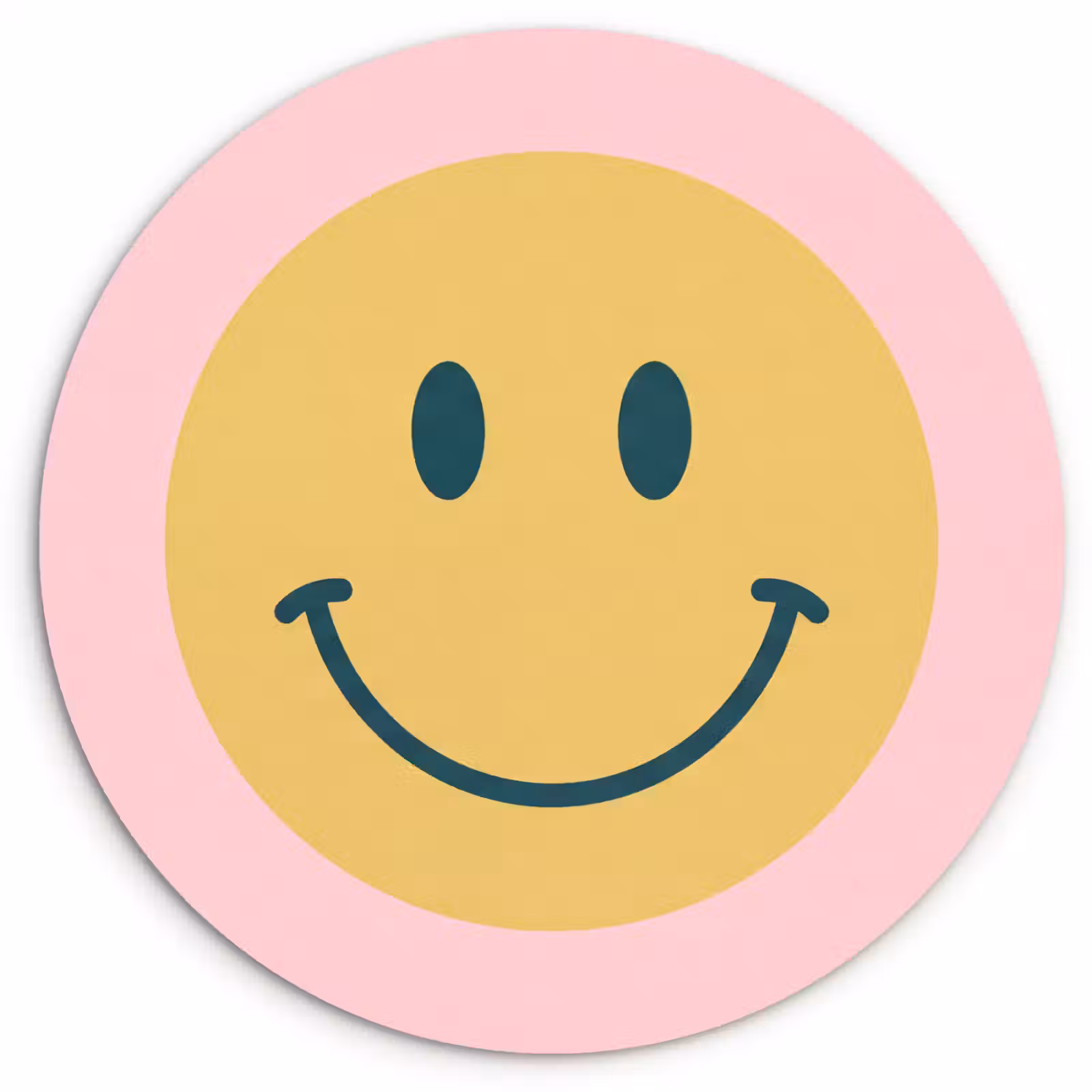Forexbild Rund - Smiley – Gelb – Rosa – Symbol – Minimalistisch — 1