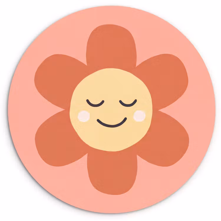 Forexbild Rund - Blumen – Zeichentrickfilm – Kind – Rosa — 1