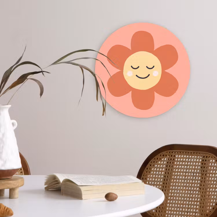 Forexbild Rund - Blumen – Zeichentrickfilm – Kind – Rosa — 4